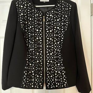 Tahari ASL Womens Laser Cut Business Jacket